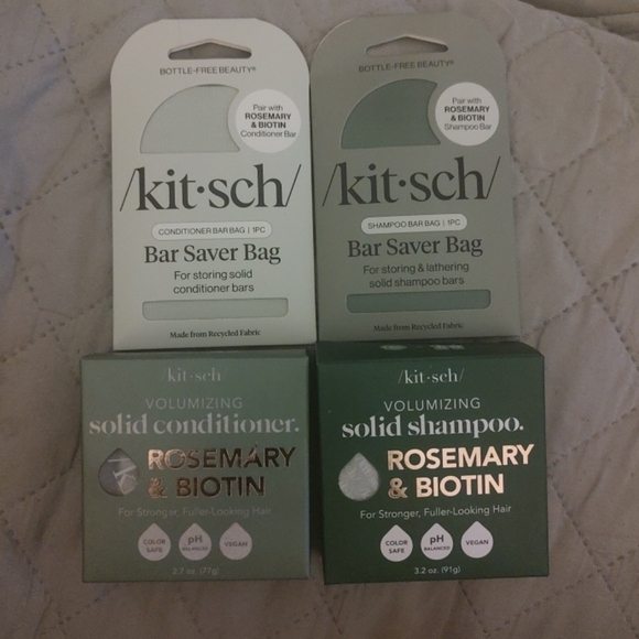 Kitsch Other - KITSCH Solid Shampoo and Conditioner Rosemary & Biotin Set New w/ Bar Saver Bags